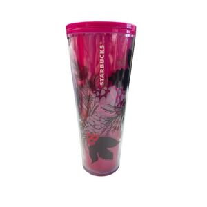 Starbucks 2021 Pink Holiday Pine 24oz Tumbler Cold Cup Venti‎